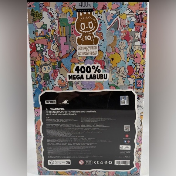 Pop Mart Mega Labubu 400% 10th Anniversary Figure Sealed - Picture 7 of 7
